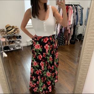 Floral wrap skirt